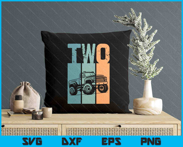Kids I'm 2 This Is How I Roll Monster Truck 2nd Birthday SVG PNG Digital Cutting Files
