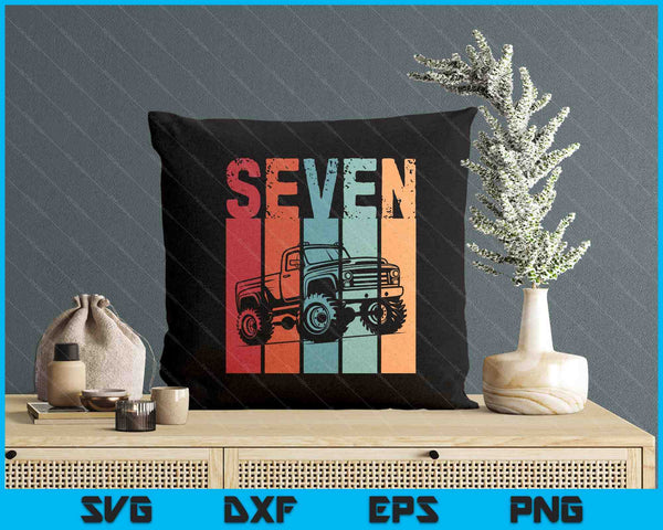 Kids I'm 7 This Is How I Roll Monster Truck 7th Birthday SVG PNG Digital Cutting Files