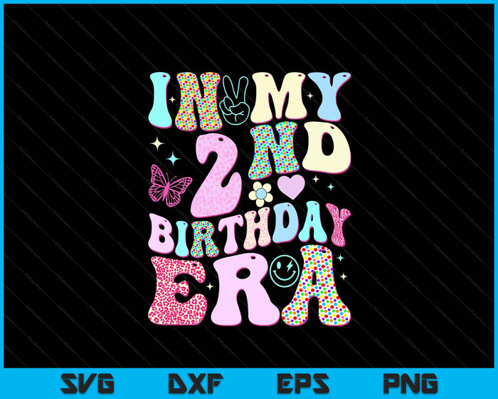 Kids In My 2nd Birthday Era Girl Gifts Second Bday 2 Year Old SVG PNG Digital Printable Files