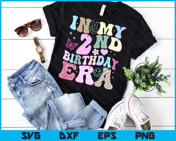 Kids In My 2nd Birthday Era Girl Gifts Second Bday 2 Year Old SVG PNG Digital Printable Files