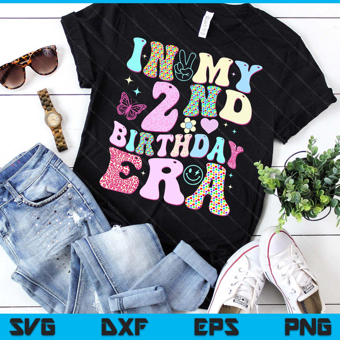 Kids In My 2nd Birthday Era Girl Gifts Second Bday 2 Year Old SVG PNG Digital Printable Files
