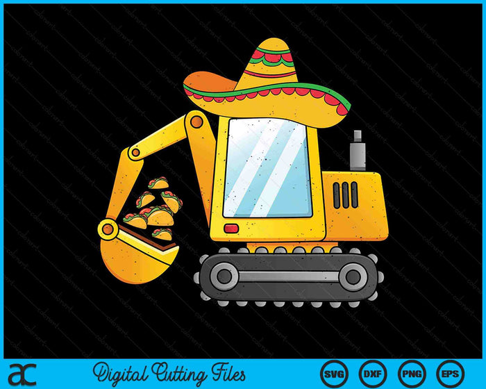 Kids Loads Of Tacos Bulldozer Cinco De Mayo Kid Baby Boys Toddler SVG PNG Digital Cutting Files