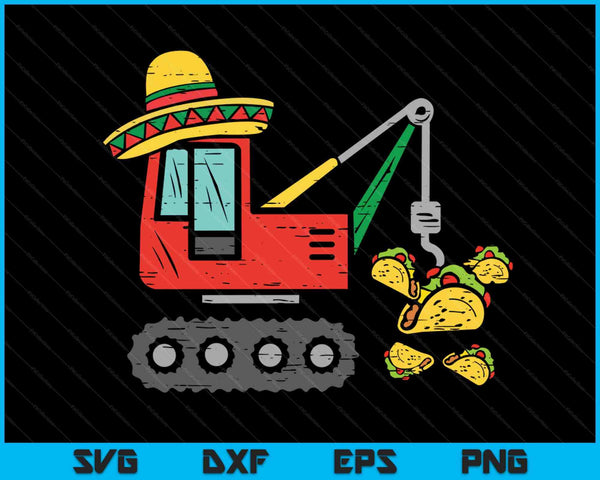 Kids Mexican Crane Tacos Boys Cinco De Mayo Fiesta SVG PNG Digital Cutting Files
