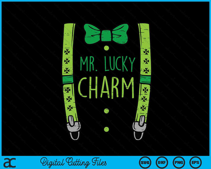 Kids Mr Lucky Charm Suspenders St Patricks Day Boys Kids Toddlers SVG PNG Digital Printable Files