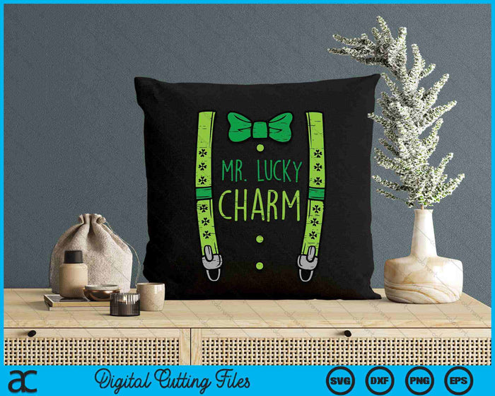 Kids Mr Lucky Charm Suspenders St Patricks Day Boys Kids Toddlers SVG PNG Digital Printable Files