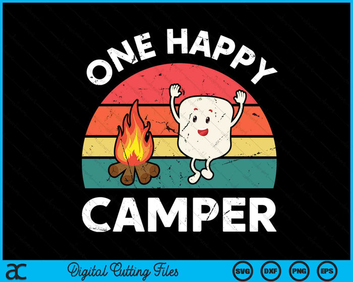 Kids One Happy Camper Baby Toddler Girl Cute Marshmallow Camping SVG PNG Digital Cutting File