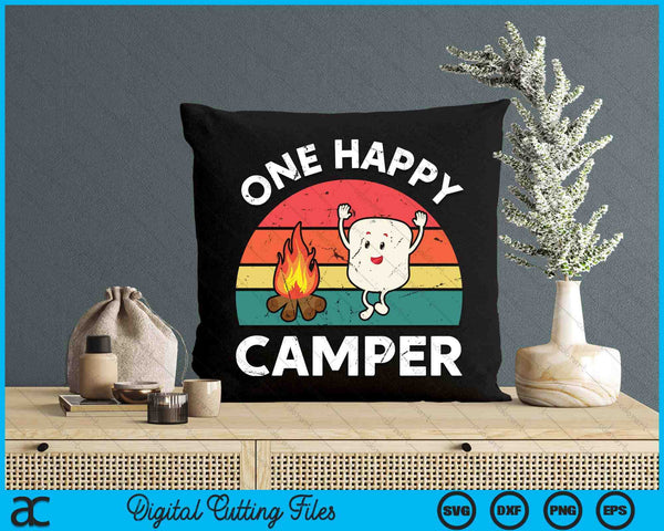 Kids One Happy Camper Baby Toddler Girl Cute Marshmallow Camping SVG PNG Digital Cutting File