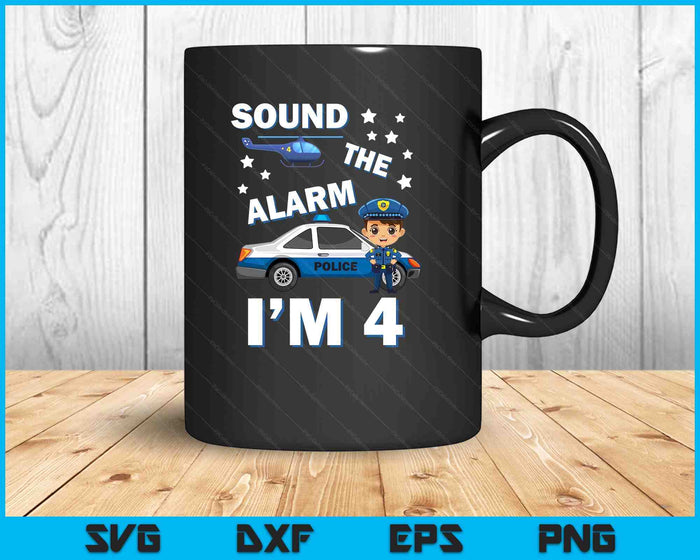 Kids Police Car 4th Birthday Party Kids Police Boys SVG PNG Digital Printable Files