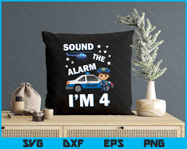 Kids Police Car 4th Birthday Party Kids Police Boys SVG PNG Digital Printable Files