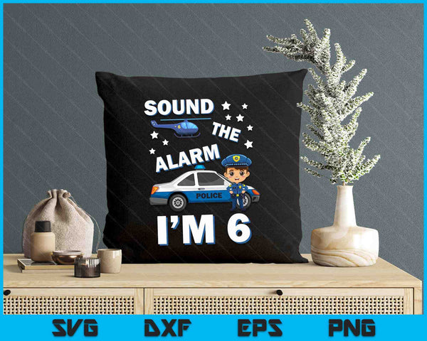 Kids Police Car 6th Birthday Party Kids Police Boys SVG PNG Digital Printable Files