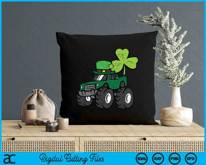 Kids St Patrick Day Monster Truck Saint Pattys Irish Toddler Boys SVG PNG Digital Printable Files