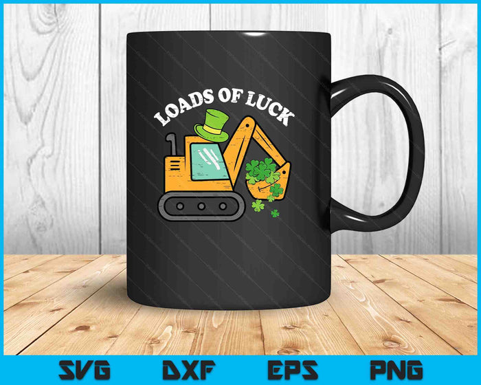 Kids St Patricks Day Excavator Loads Luck Saint Paddys Truck Boys SVG PNG Digital Printable Files