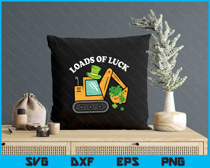 Kids St Patricks Day Excavator Loads Luck Saint Paddys Truck Boys SVG PNG Digital Printable Files