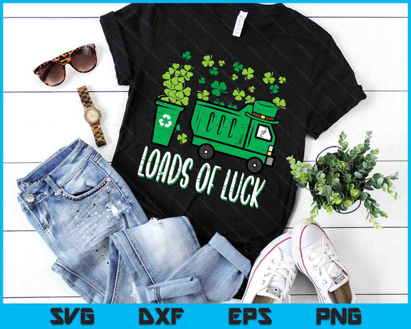 Kids St Patricks Day Garbage Truck Load Of Luck Toddler Boys SVG PNG Digital Printable Files