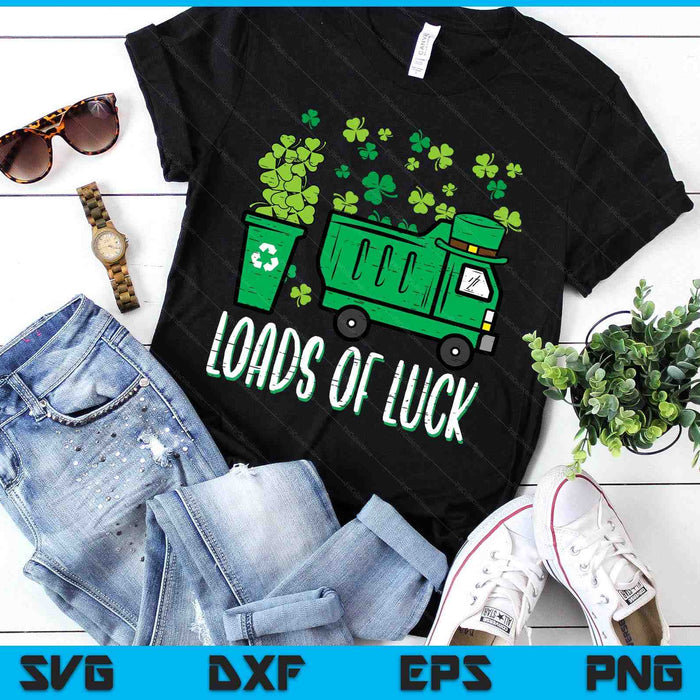 Kids St Patricks Day Garbage Truck Load Of Luck Toddler Boys SVG PNG Digital Printable Files