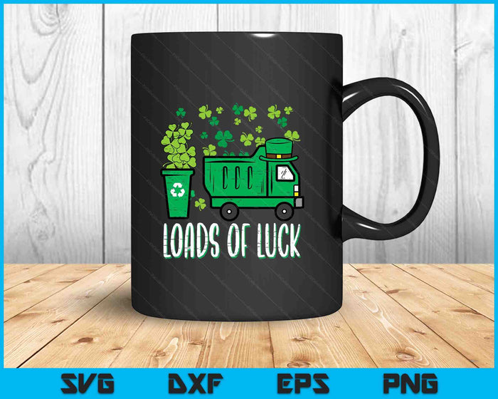 Kids St Patricks Day Garbage Truck Load Of Luck Toddler Boys SVG PNG Digital Printable Files