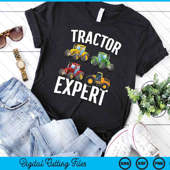 Kids Tractor Expert Funny Boys Tractors Toddler SVG PNG Digital Cutting Files