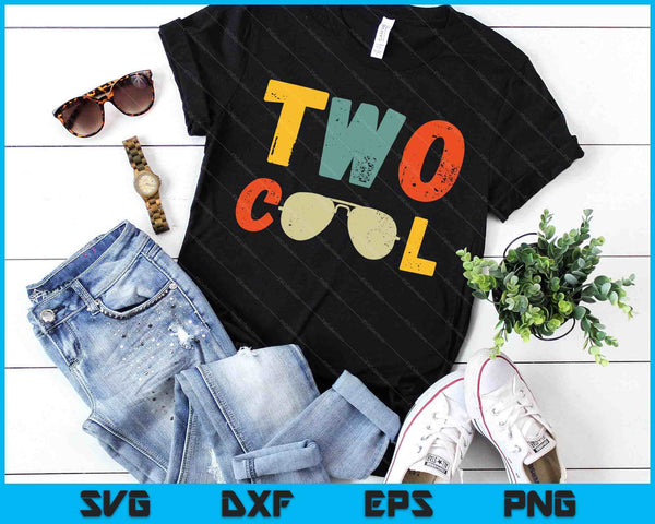 Kids Two Cool 2 Years Old Birthday For Boy Birthday Party Boys SVG PNG Digital Printable Files