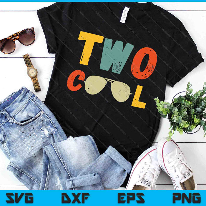 Kids Two Cool 2 Years Old Birthday For Boy Birthday Party Boys SVG PNG Digital Printable Files