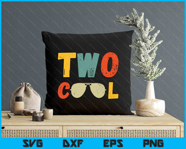 Kids Two Cool 2 Years Old Birthday For Boy Birthday Party Boys SVG PNG Digital Printable Files