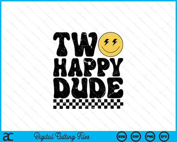 Kids Two Happy Dude 2nd Birthday Family Matching SVG PNG Digital Cutting Files