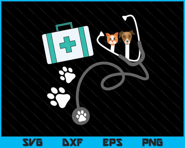 Kids veterinarian costume animal doctor vet SVG cut file