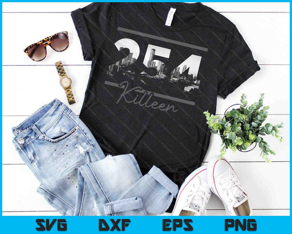 Killeen 254 Area Code Skyline Texas Vintage SVG PNG Cutting Printable Files - on a t-shirt