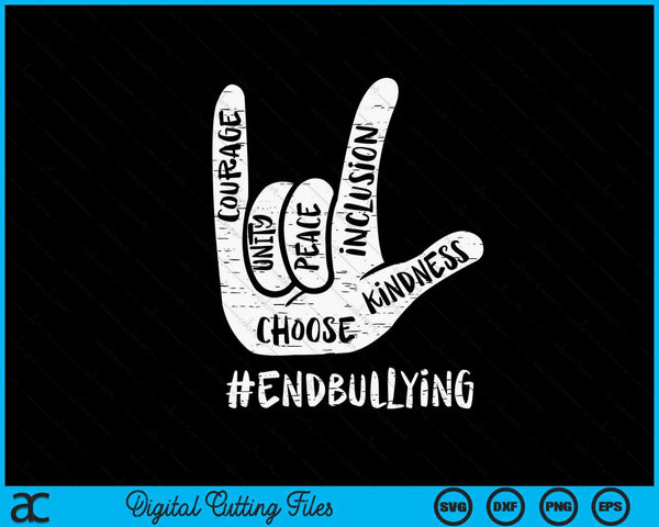 Kindness end bullying orange anti bully unity day Kids SVG cut file