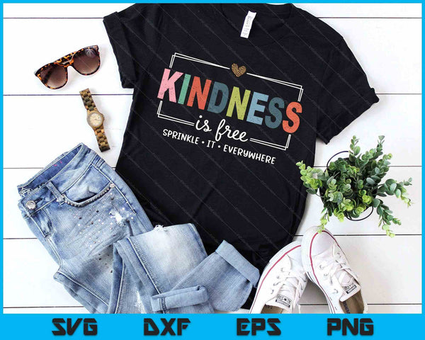 Kindness Is Free Sprinkle It Everywhere Retro Vintage Saying SVG PNG Digital Printable Files