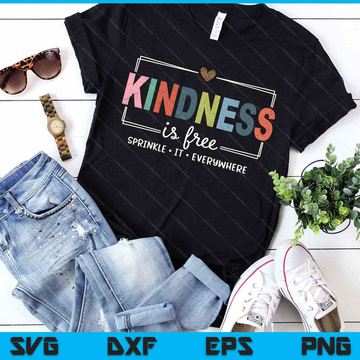Kindness Is Free Sprinkle It Everywhere Retro Vintage Saying SVG PNG Digital Printable Files