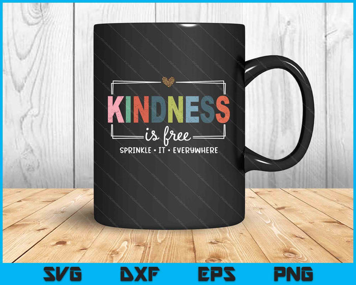 Kindness Is Free Sprinkle It Everywhere Retro Vintage Saying SVG PNG Digital Printable Files