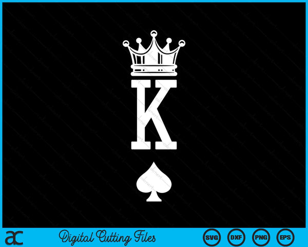 King And Queen Couple King Of Spade And Queen Of Heart SVG PNG Digital Cutting Files