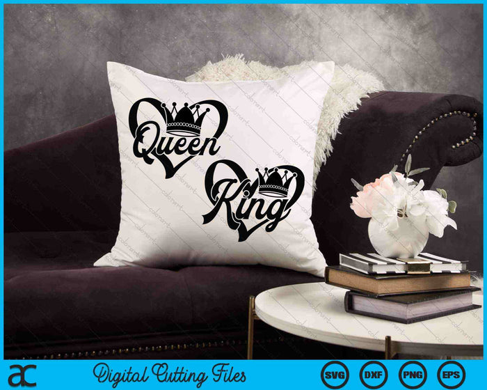 King And Queen Matching Couple SVG PNG Cutting Printable Files