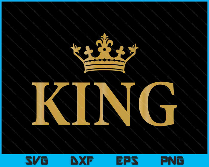 King Gold Crown Cumpleaños SVG PNG Cortar archivos imprimibles