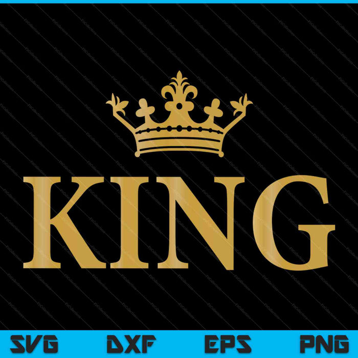 King Gold Crown Cumpleaños SVG PNG Cortar archivos imprimibles