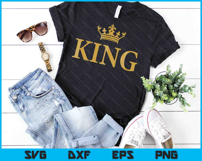 King Gold Crown Cumpleaños SVG PNG Cortar archivos imprimibles