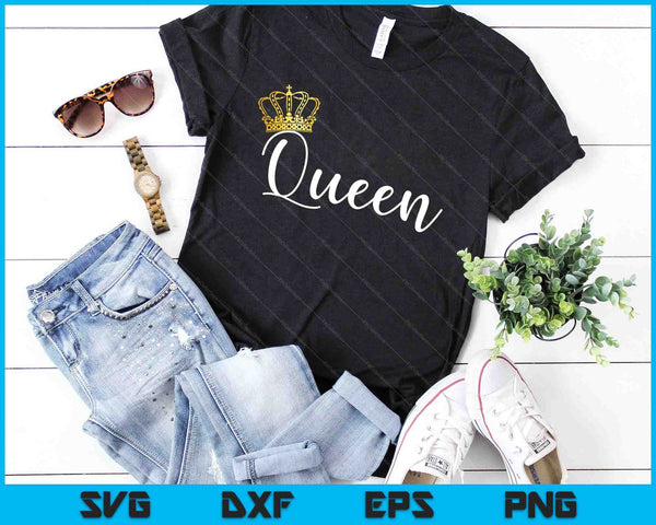 King and Queen SVG PNG Cutting Printable Files - on a t-shirt