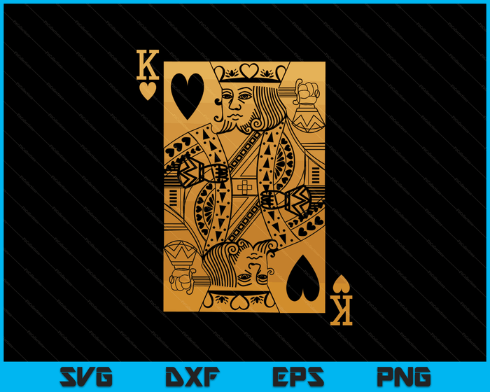 King of Hearts Card SVG PNG Digital Printable Files