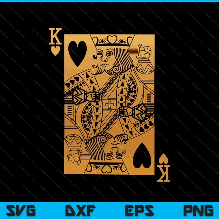 King of Hearts Card SVG PNG Digital Printable Files