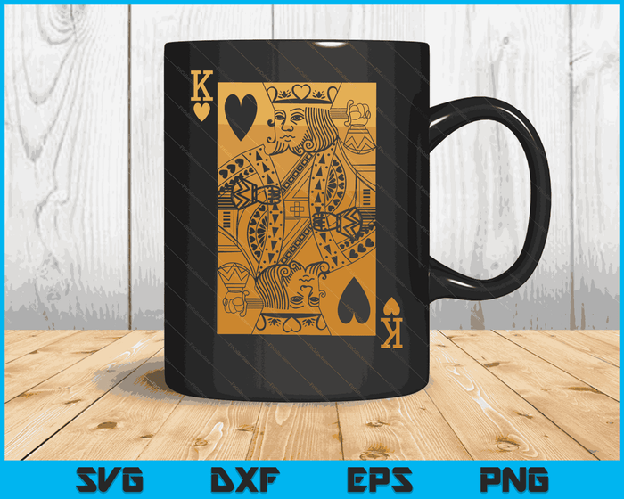 King of Hearts Card SVG PNG Digital Printable Files