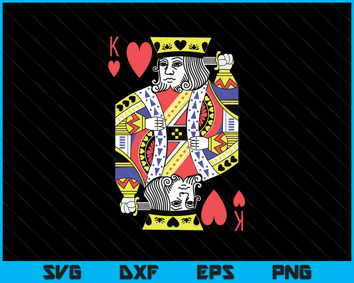 King of Hearts Playing Card Halloween Costume Valentines Men SVG PNG Digital Printable Files