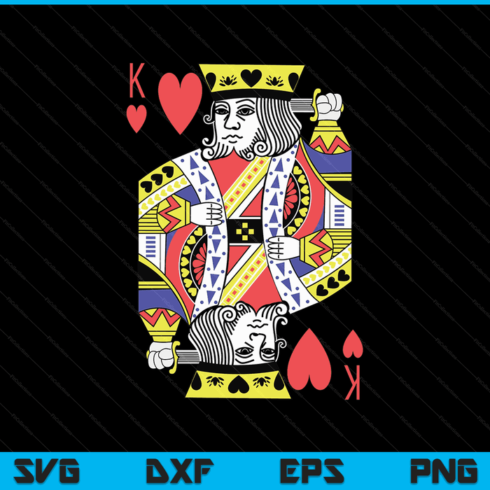 King of hearts playing card, Halloween costume SVG