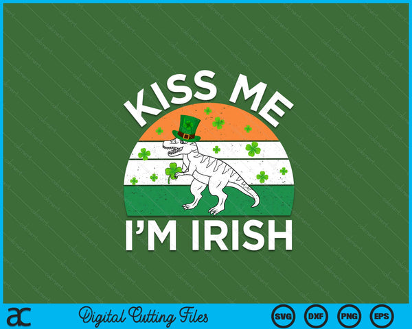 Kus me, ik ben Ierse St Patricks Day Funny Kid Boy Peuter SVG PNG Digitale Snijbestanden