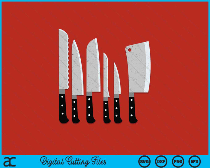 Knife Kit Kitchen Tools Gadget Tee SVG PNG Digital Printable Files