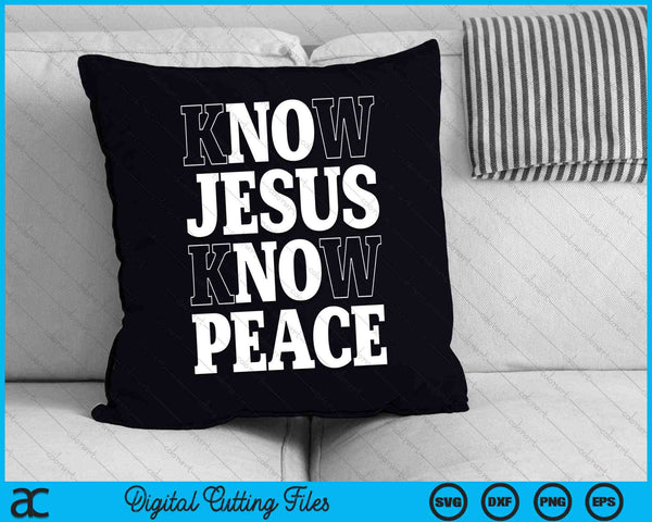Ken Jezus, ken vrede, religie, God, kerk, christelijke SVG, PNG, digitale snijbestanden