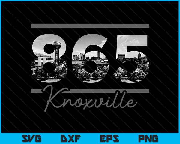Knoxville 865 Netnummer Skyline Tennessee Vintage SVG PNG Snijden afdrukbare bestanden