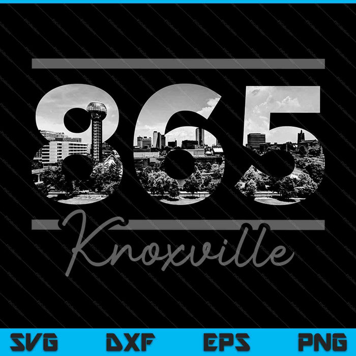 Knoxville 865 Código de área Skyline Tennessee Vintage SVG PNG Cortar archivos imprimibles