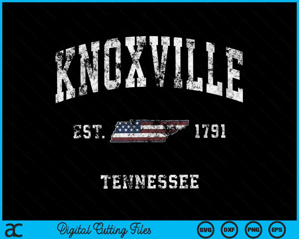 Knoxville Tennessee TN Vintage American Flag Sports SVG PNG Digital Cutting Files