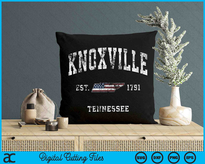 Knoxville Tennessee TN Vintage American Flag Sports SVG PNG Digital Cutting Files