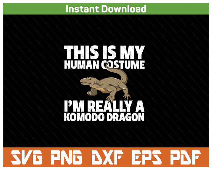 Komodo Dragon Halloween Costume SVG PNG Cutting Files